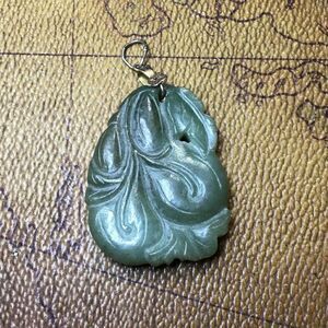 Carved jade pendant vintage piece from the estate sale